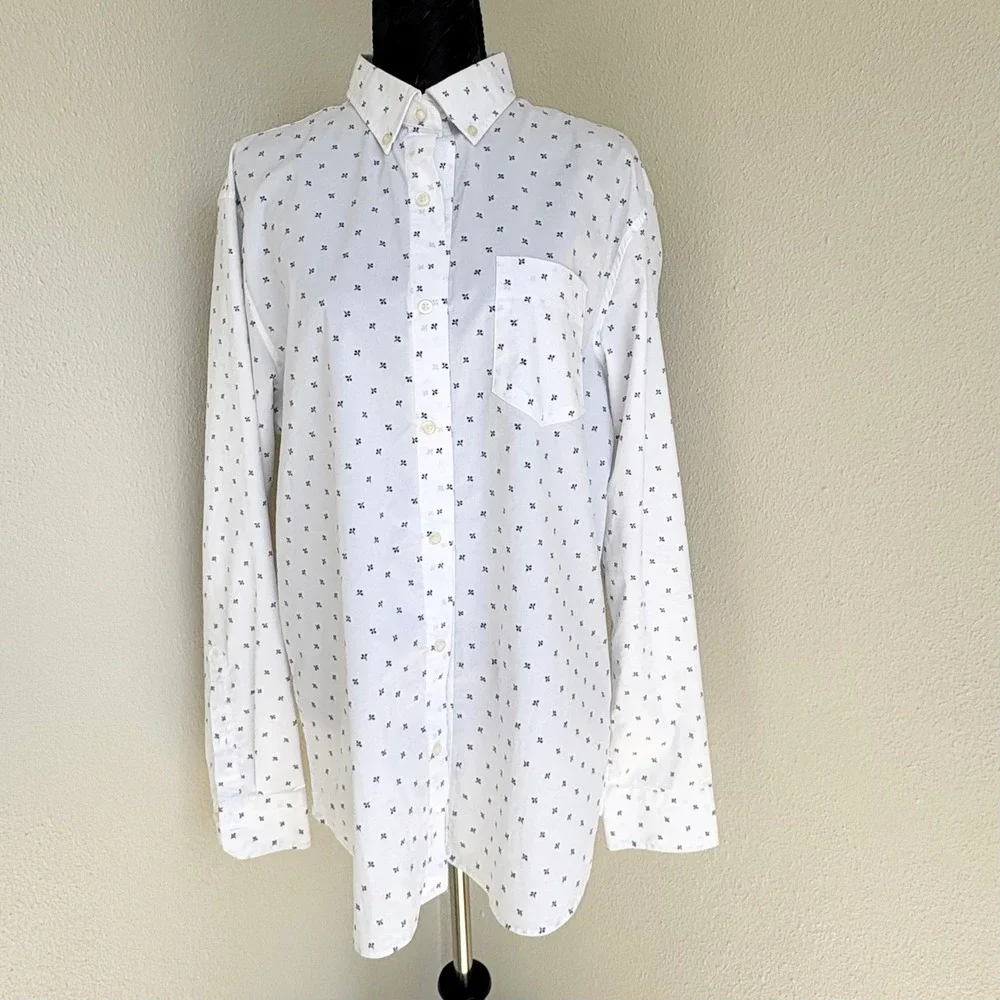 Banana Republic Slim Flex Fit Tech Stretch Shirt Men L White 491232-00
